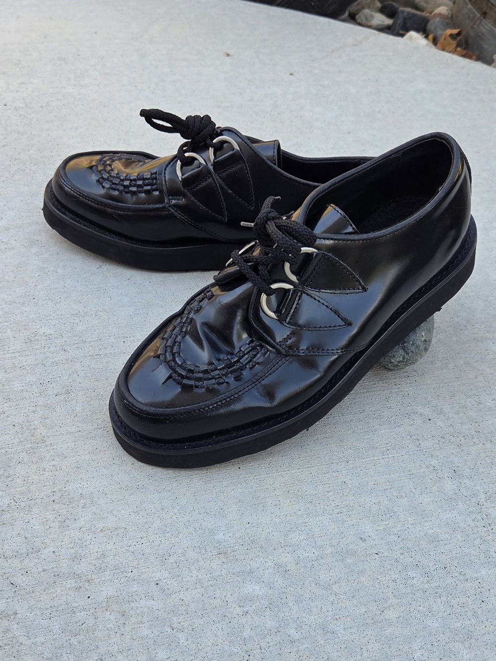 Vintage Underground England Black Leather Creepers – EU 38 / UK 5 / US W 7.5-8